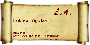 Lukács Agaton névjegykártya